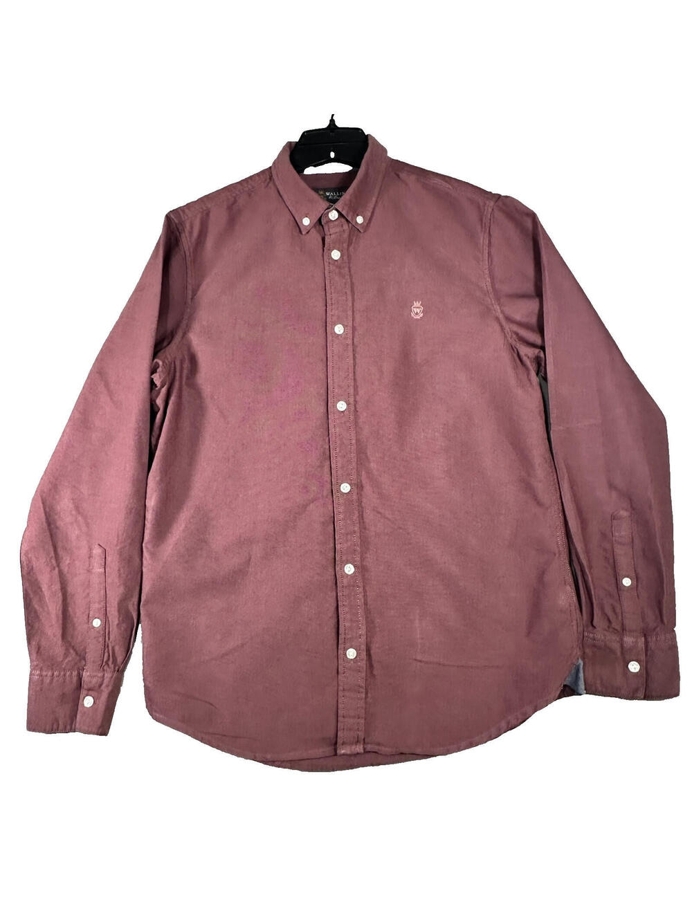 Wallin & Bros Men’s Button Down Dress Shirt Burgundy Long Sleeve Size Medium